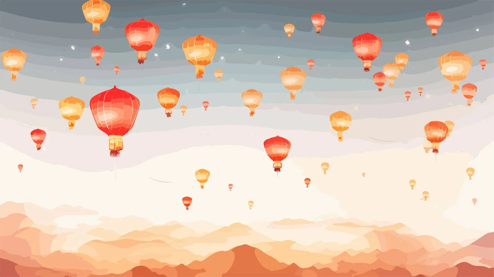 Ethereal Glowing Kongming Fly Horizontal Banner — free download from Dotvec