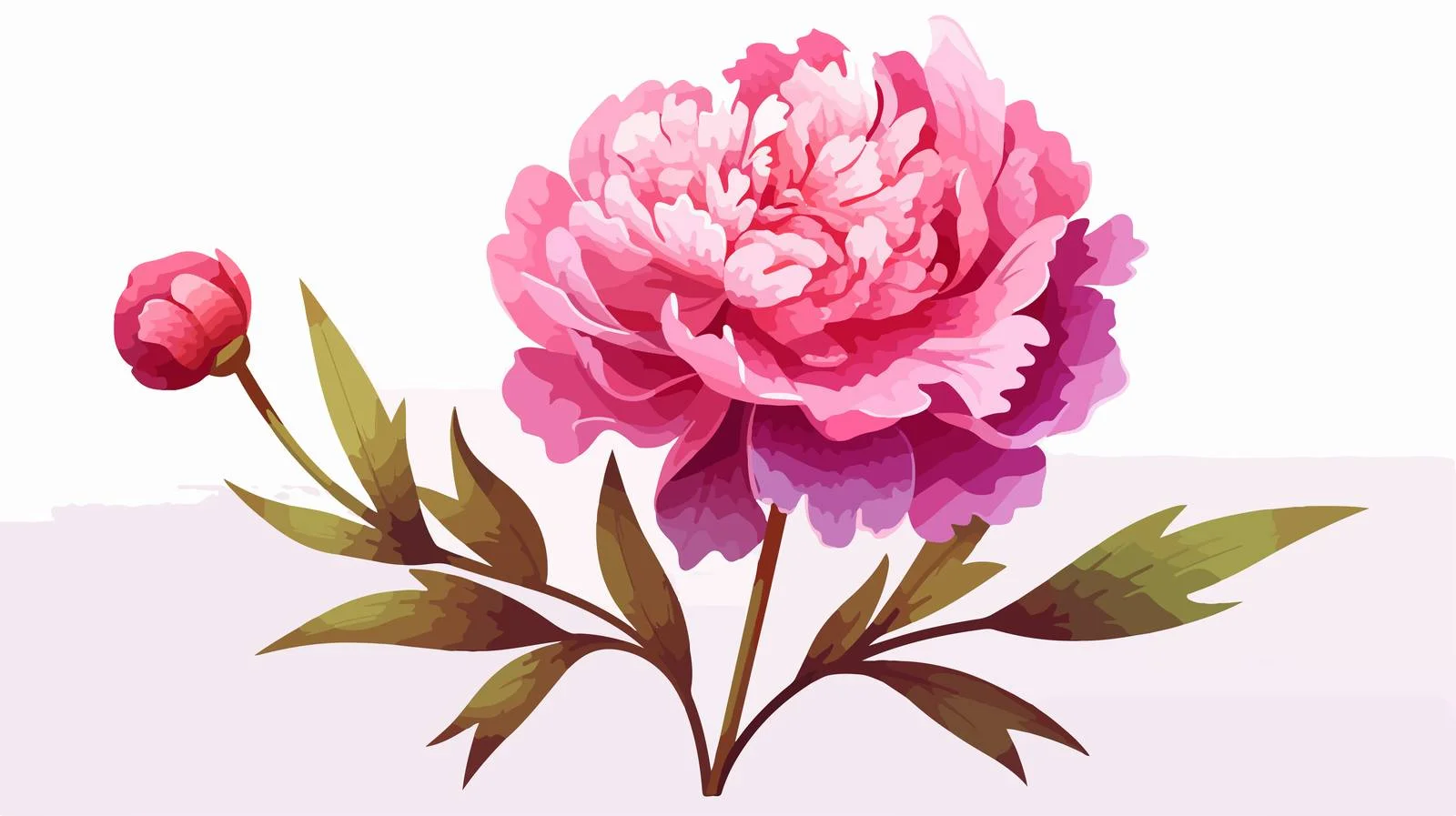 Exquisite Japanese Peony on White Background — free download from Dotvec