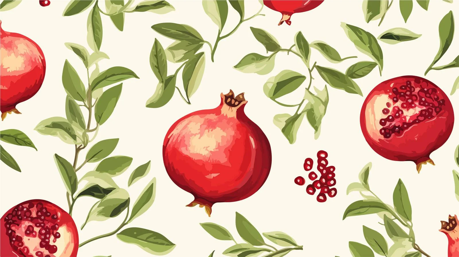 Exquisite Pomegranate Seamless Pattern Design — free download from Dotvec