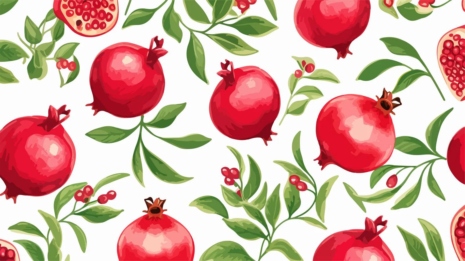 Exquisite Seamless Pomegranate Pattern Design — free download from Dotvec