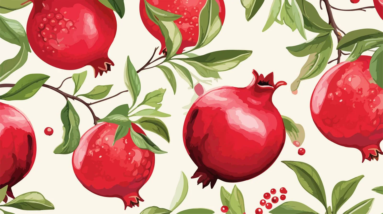 Exquisite Pomegranate Seamless Pattern Design — free download from Dotvec