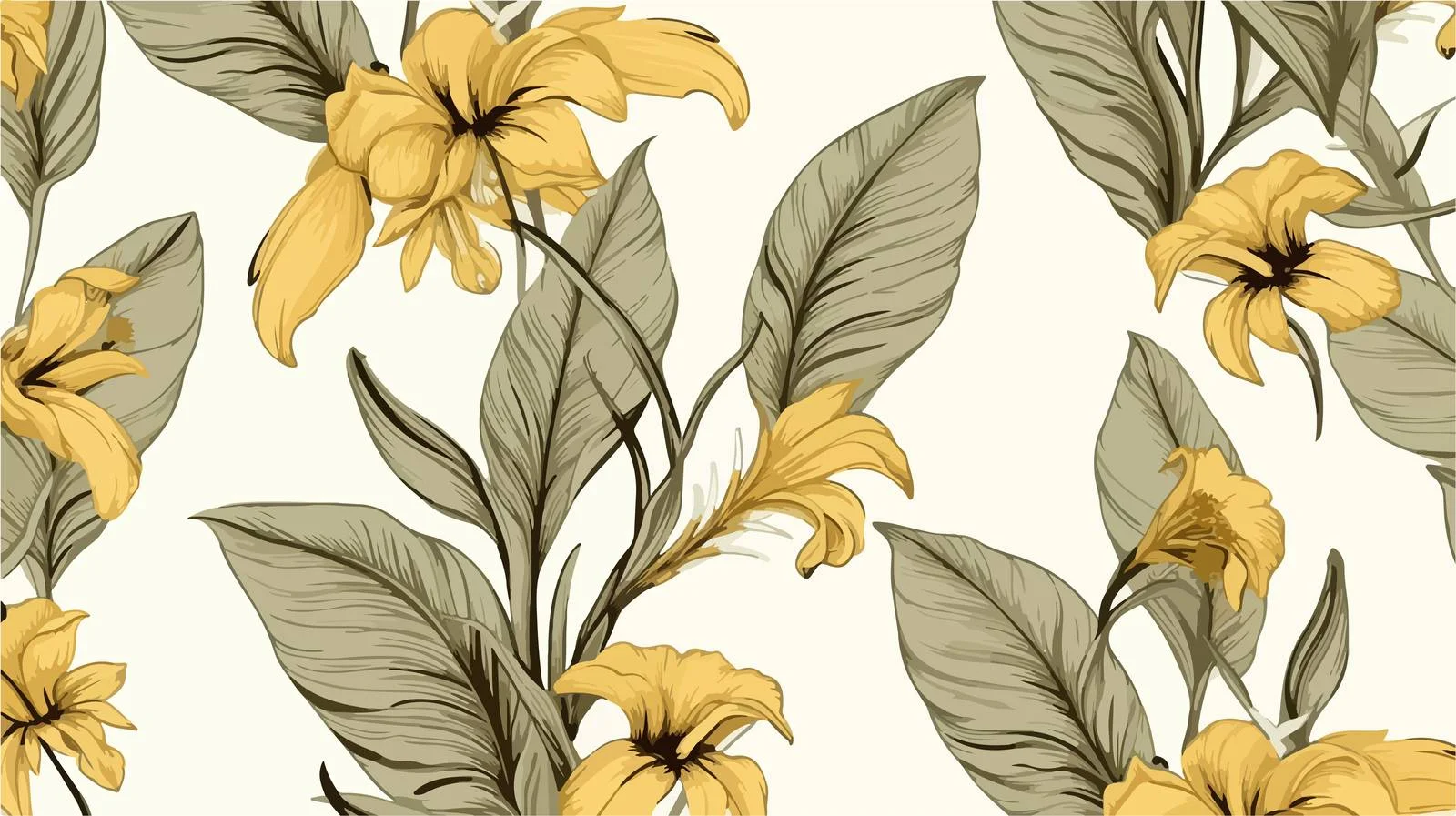 Elegant Plantain Seamless Pattern on Light Background — free download from Dotvec