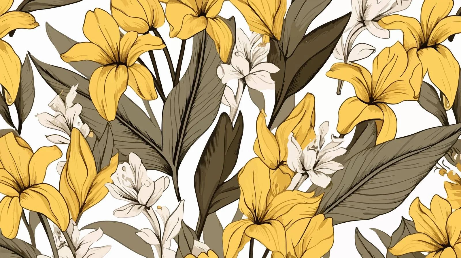 Elegant Plantain Seamless Pattern on Light Background — free download from Dotvec