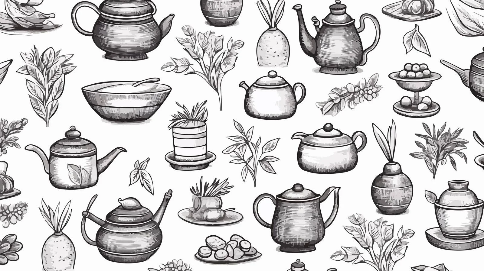 Exquisite Asian Tea Pattern for Background — free download from Dotvec