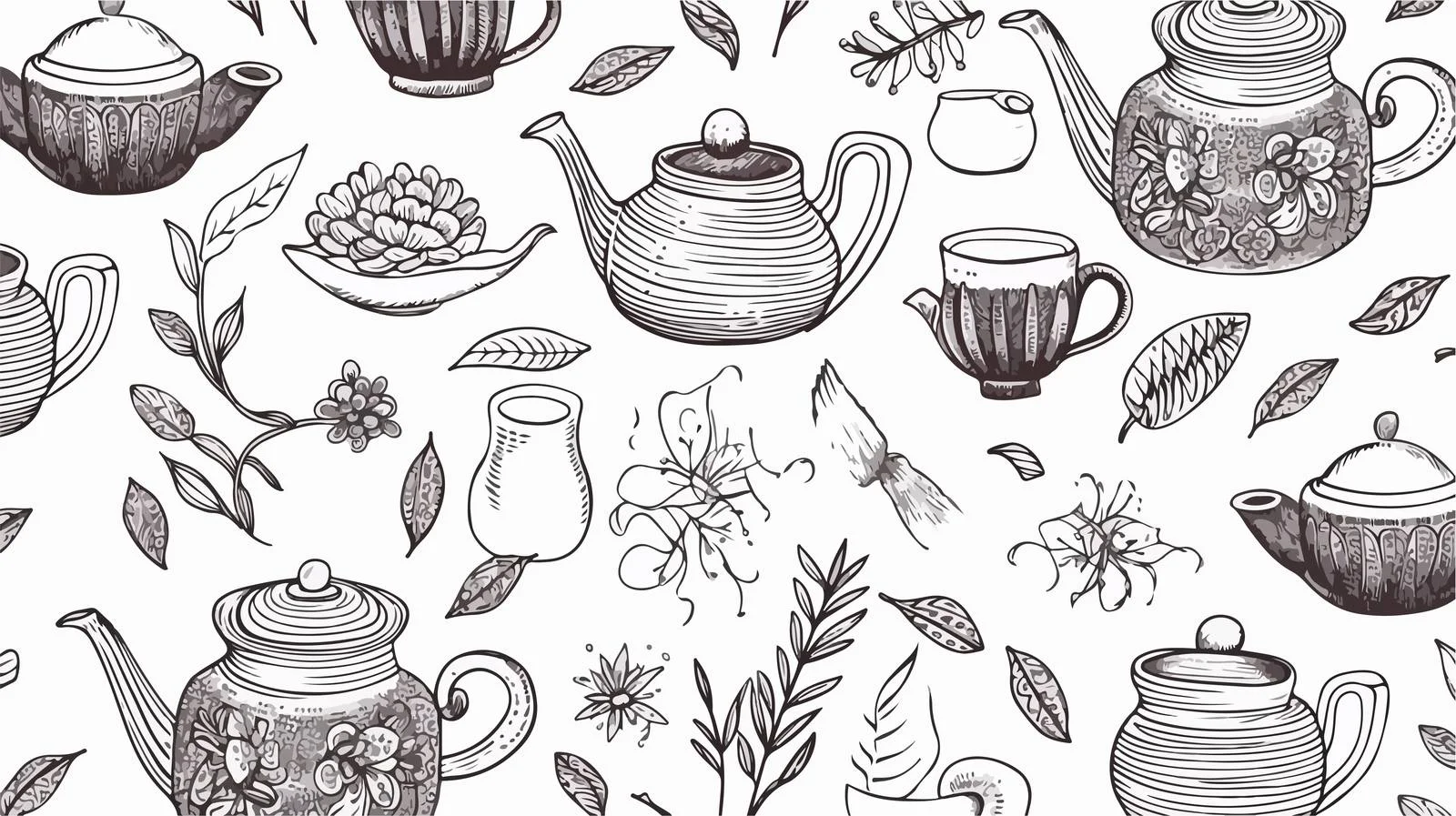 Exquisite Traditional Asian Tea Seamless Pattern — free download from Dotvec