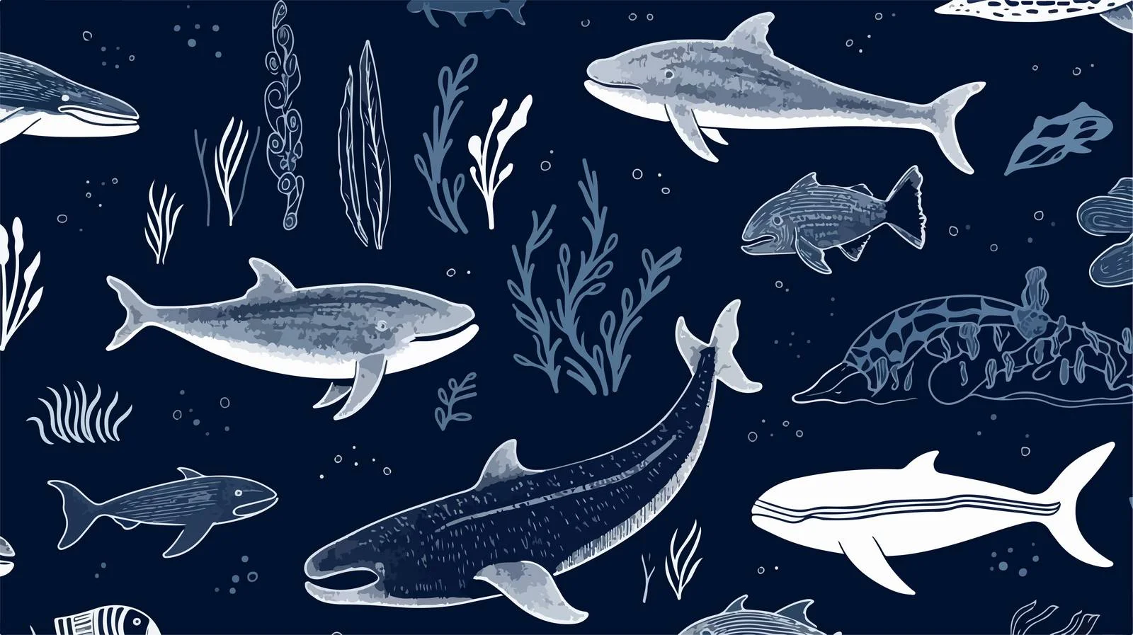 Elegant Underwater Theme Seamless Pattern Design — free download from Dotvec