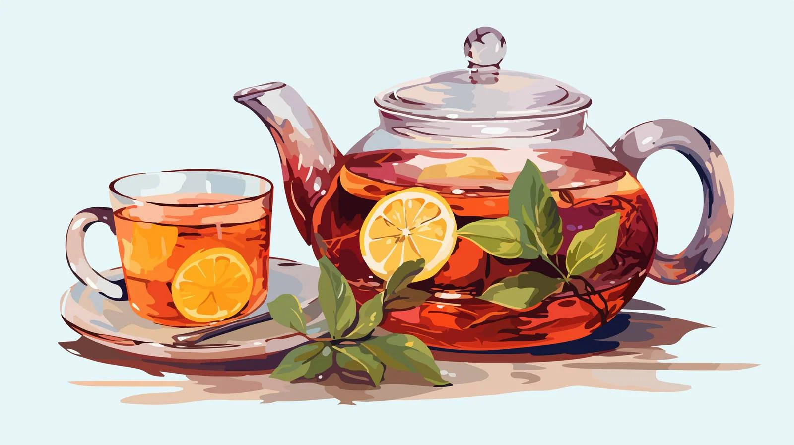 Elegant Glass Teapot with Brewing Cup — free download from Dotvec