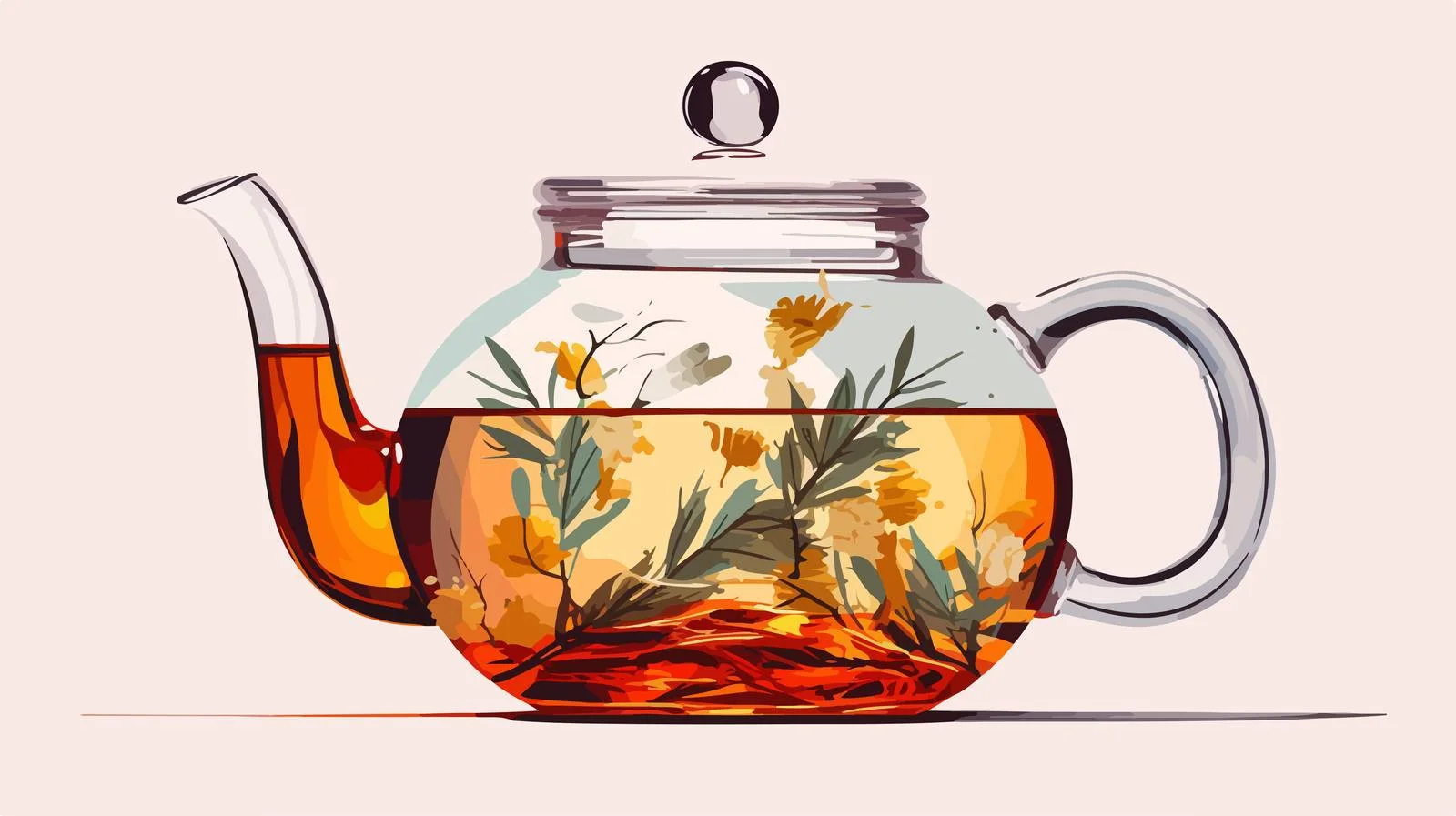 Elegant Glass Teapot with Infusing Cup — free download from Dotvec
