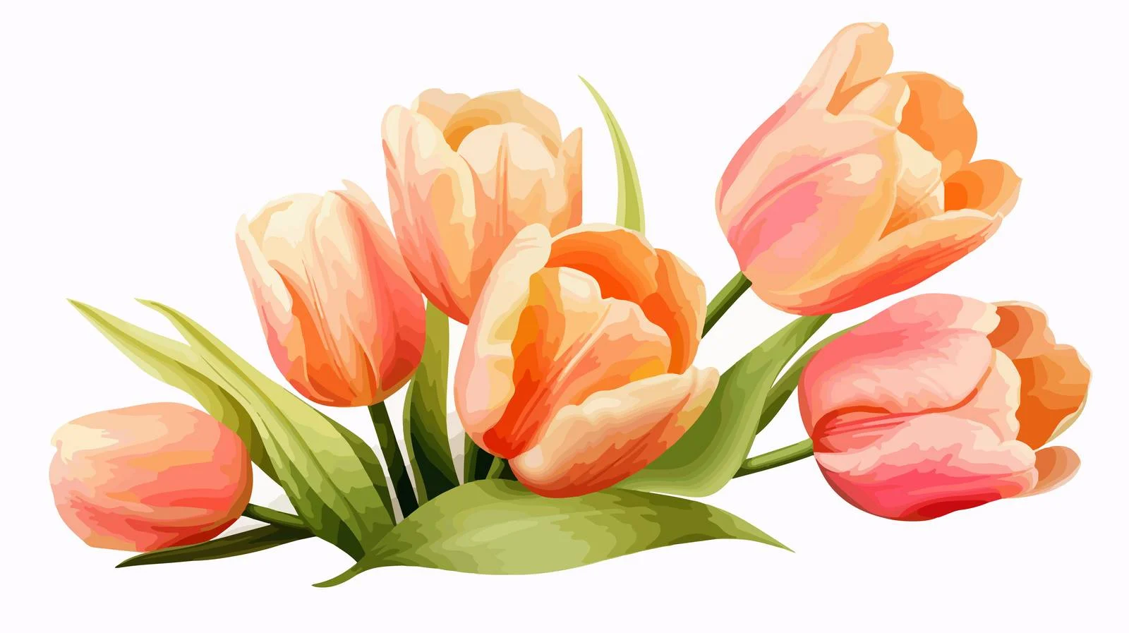 Elegant Tulip Blooms on White Background — free download from Dotvec