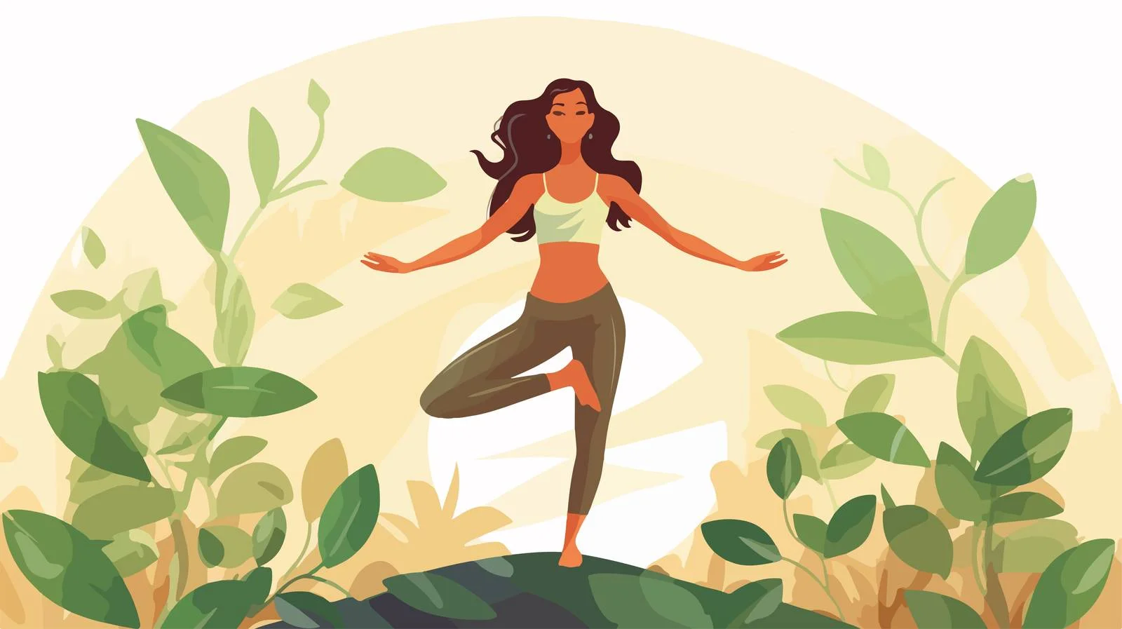 Elegant lady in serene Hatha yoga meditation — free download from Dotvec
