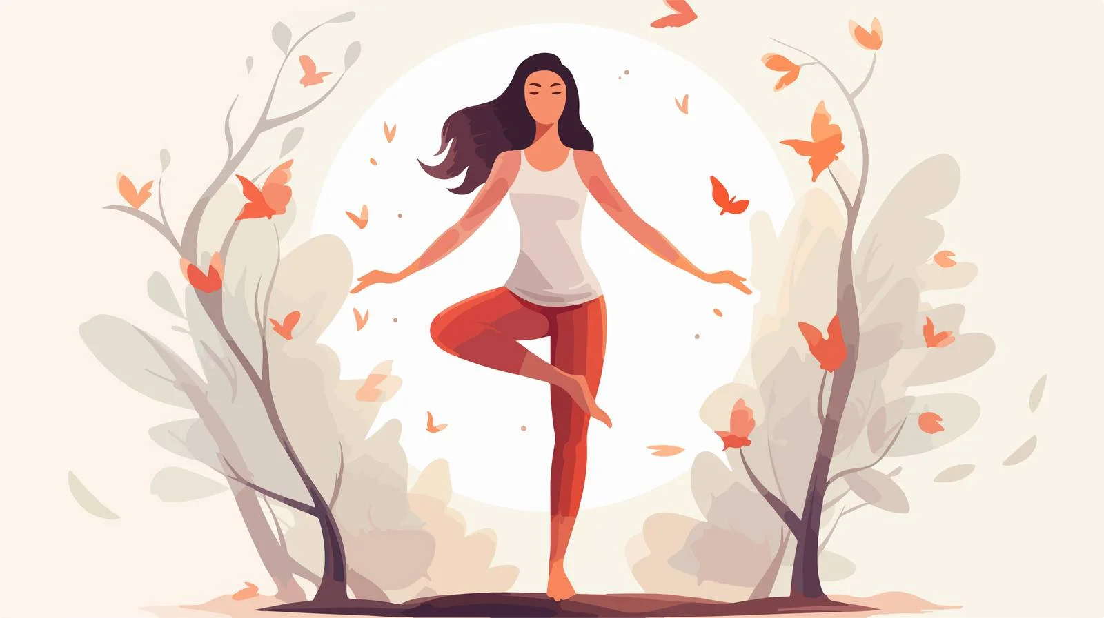 Elegant lady engaging in Hatha yoga and serene meditation — free download from Dotvec