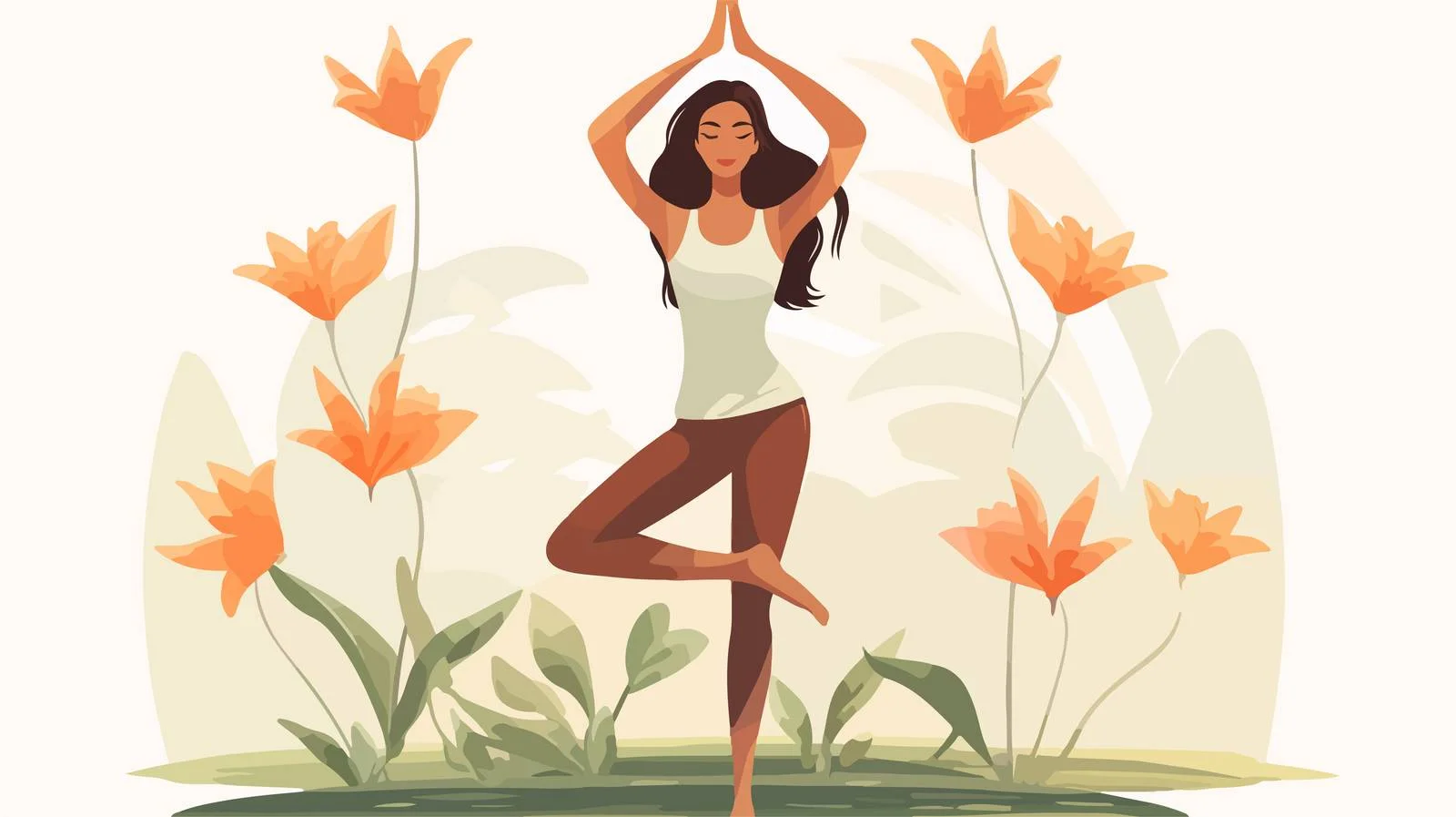Elegant lady doing Hatha yoga peacefully — free download from Dotvec