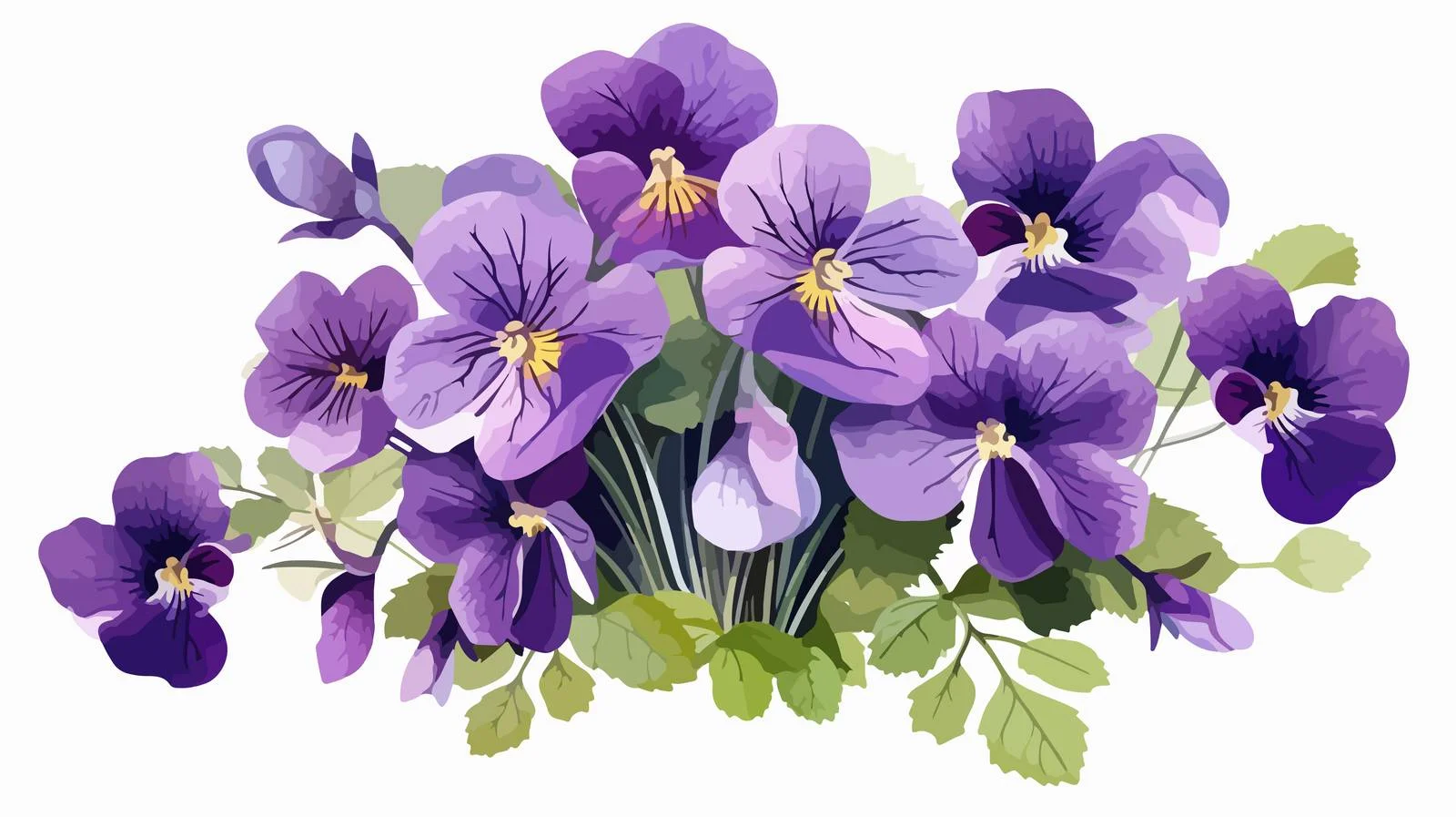 Exquisite Violet Wood Flowers on White Background — free download from Dotvec