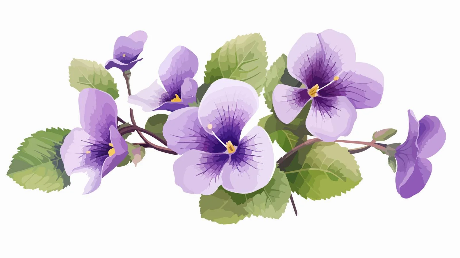 Beautiful Wood Violet Flowers on White Background — free download from Dotvec