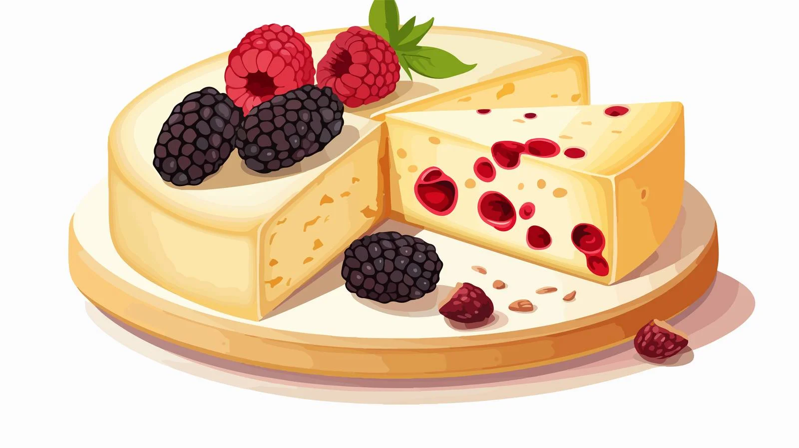 Cranberry Wensleydale English Cheese Wheel Display — free download from Dotvec