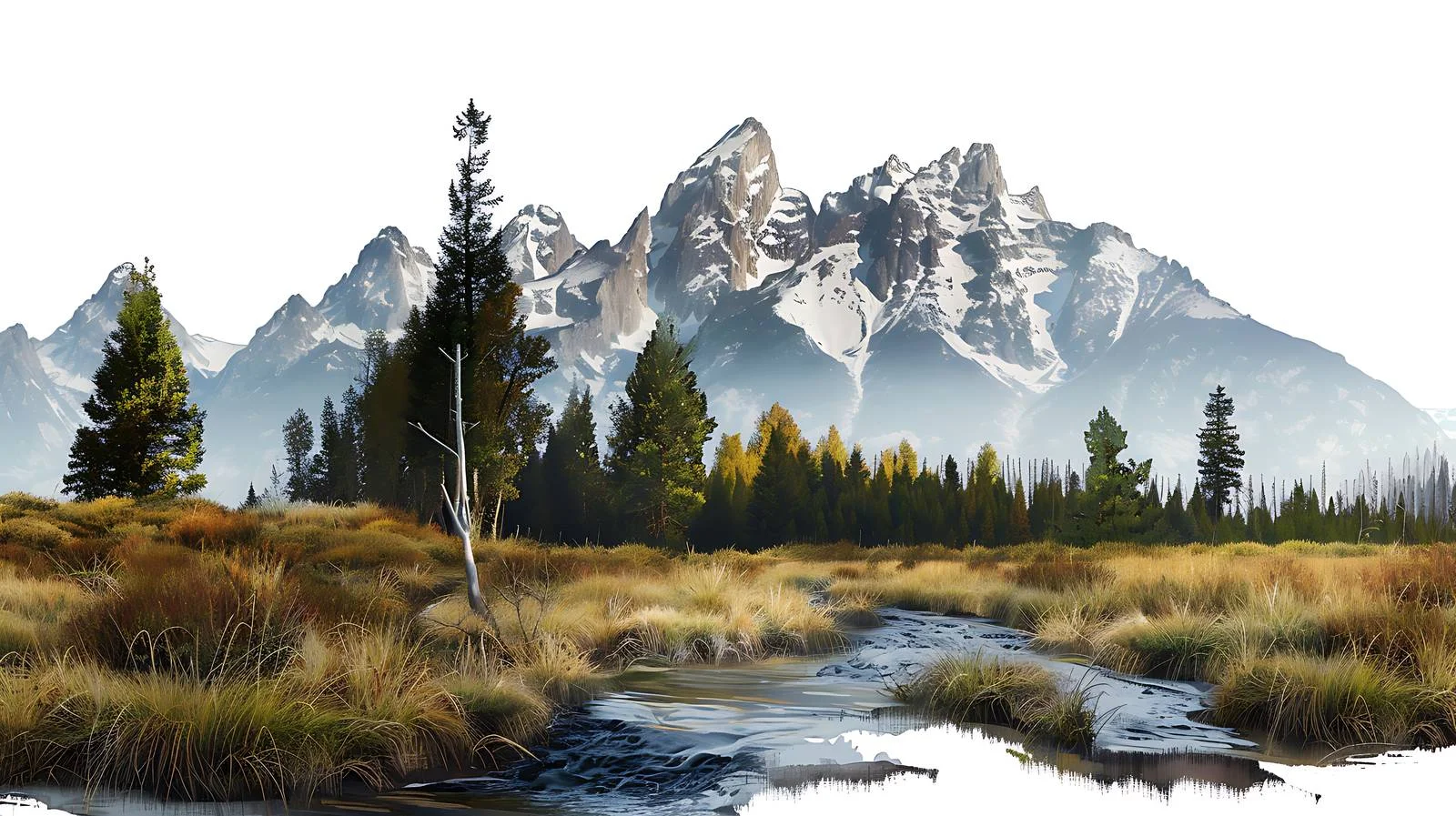 Majestic Grand Teton Mountains at Morning – free idaho image from Dotvec