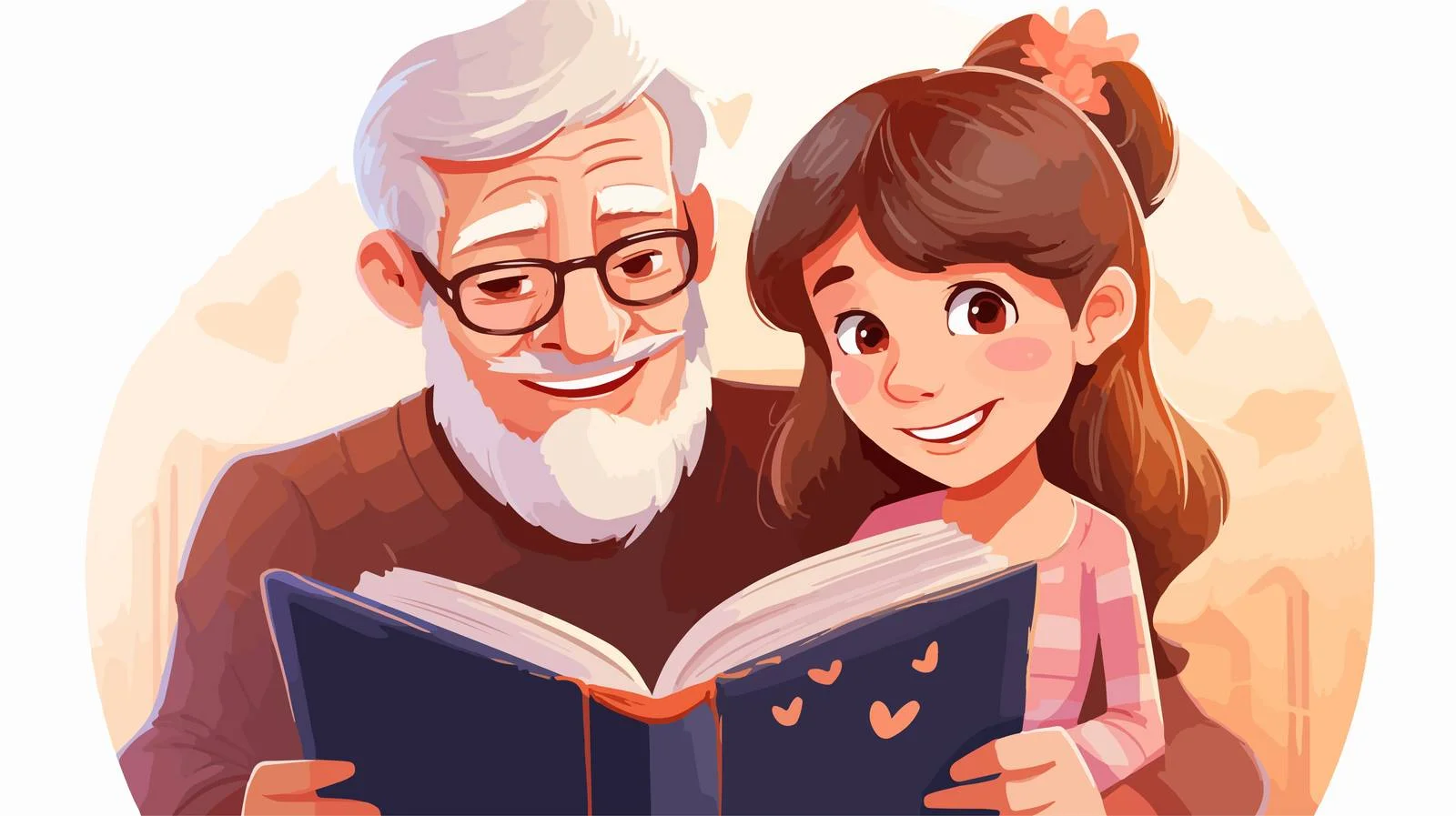 Elderly Man Reading to Grandkids — free download from Dotvec