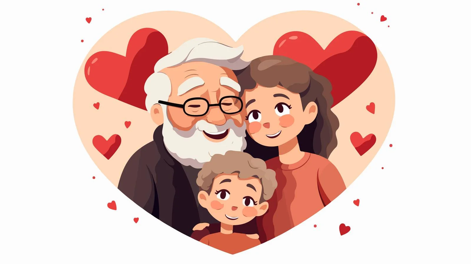 Loving embrace of grandparents and grandchild — free download from Dotvec