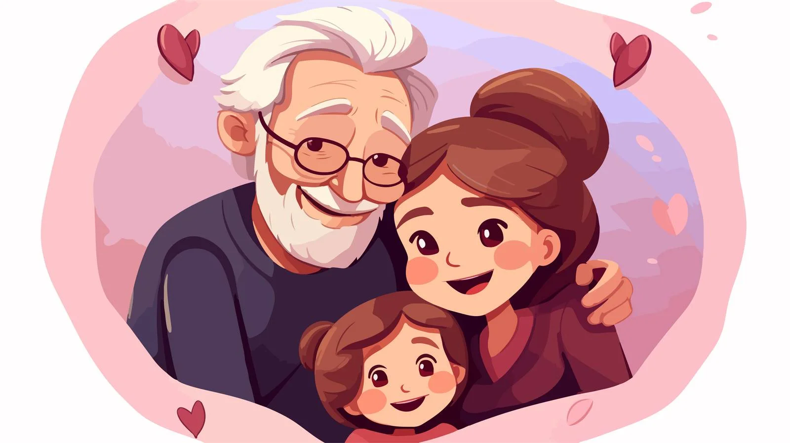 Multigenerational Love: Grandparents Cuddling Grandchild — free download from Dotvec