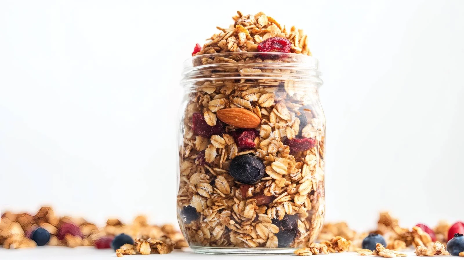 Granola Jar on White Background Close-up — free download from Dotvec