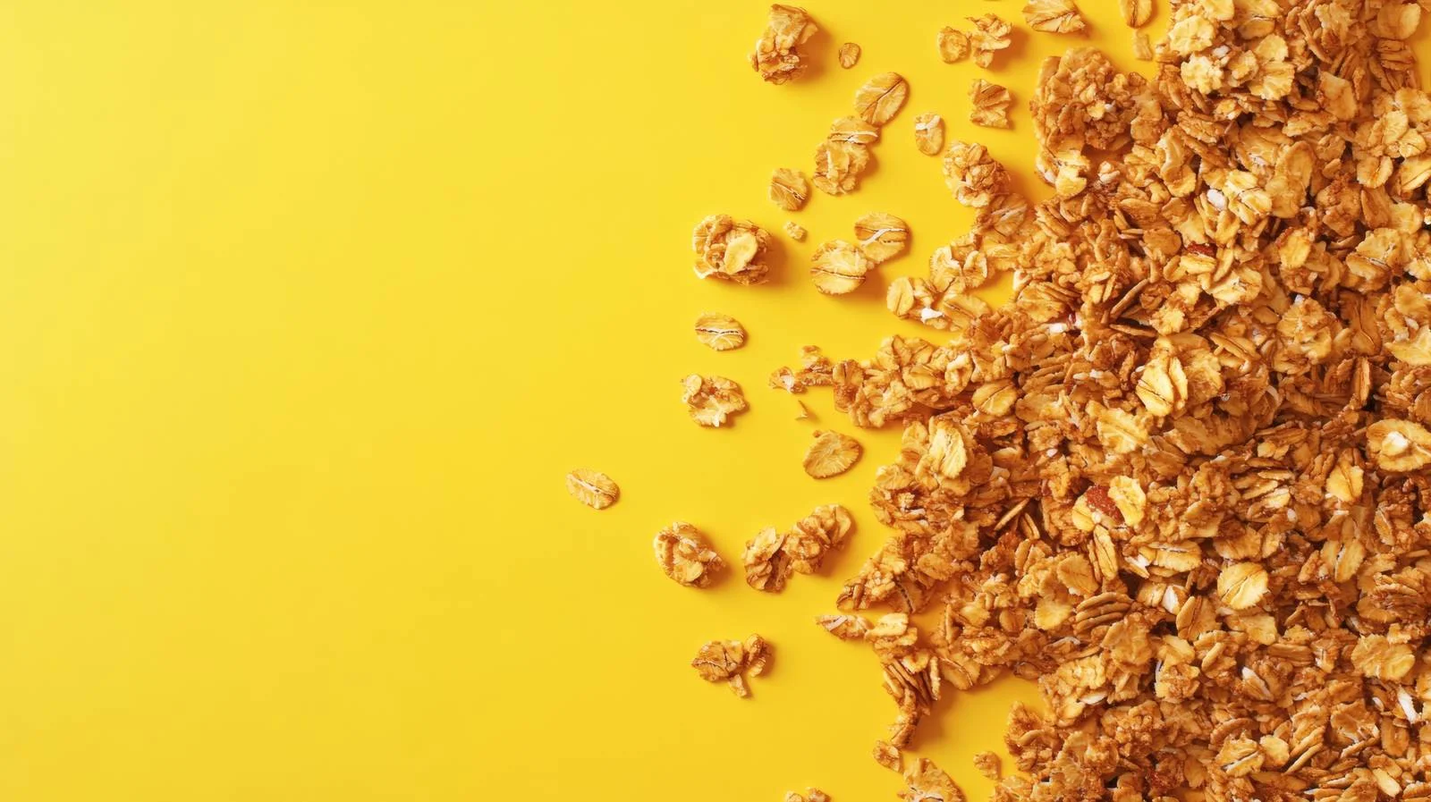 Crunchy Granola on Yellow Background — free download from Dotvec