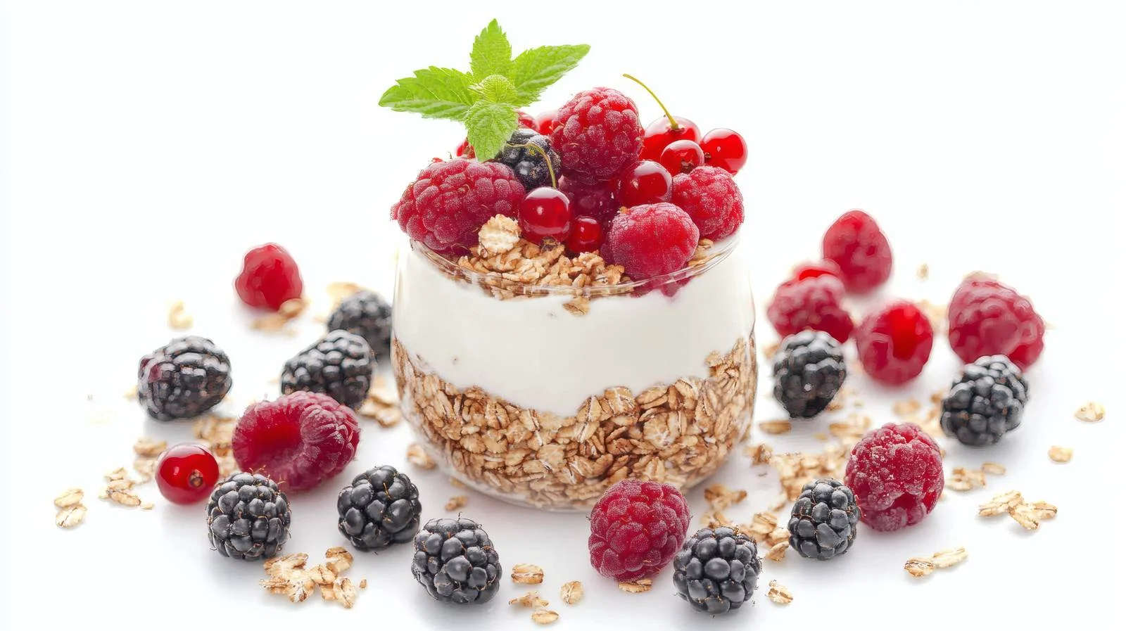 Healthy Granola with Yogurt and Fresh Berries — free download from Dotvec