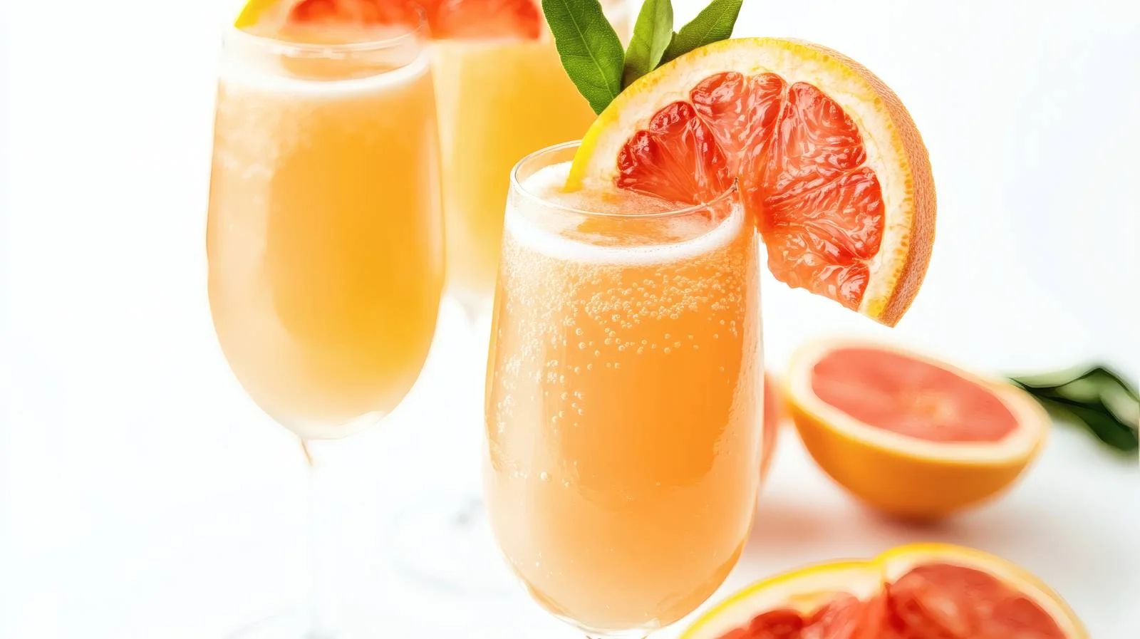 Refreshing Grapefruit Mimosa Cocktail on White — free download from Dotvec