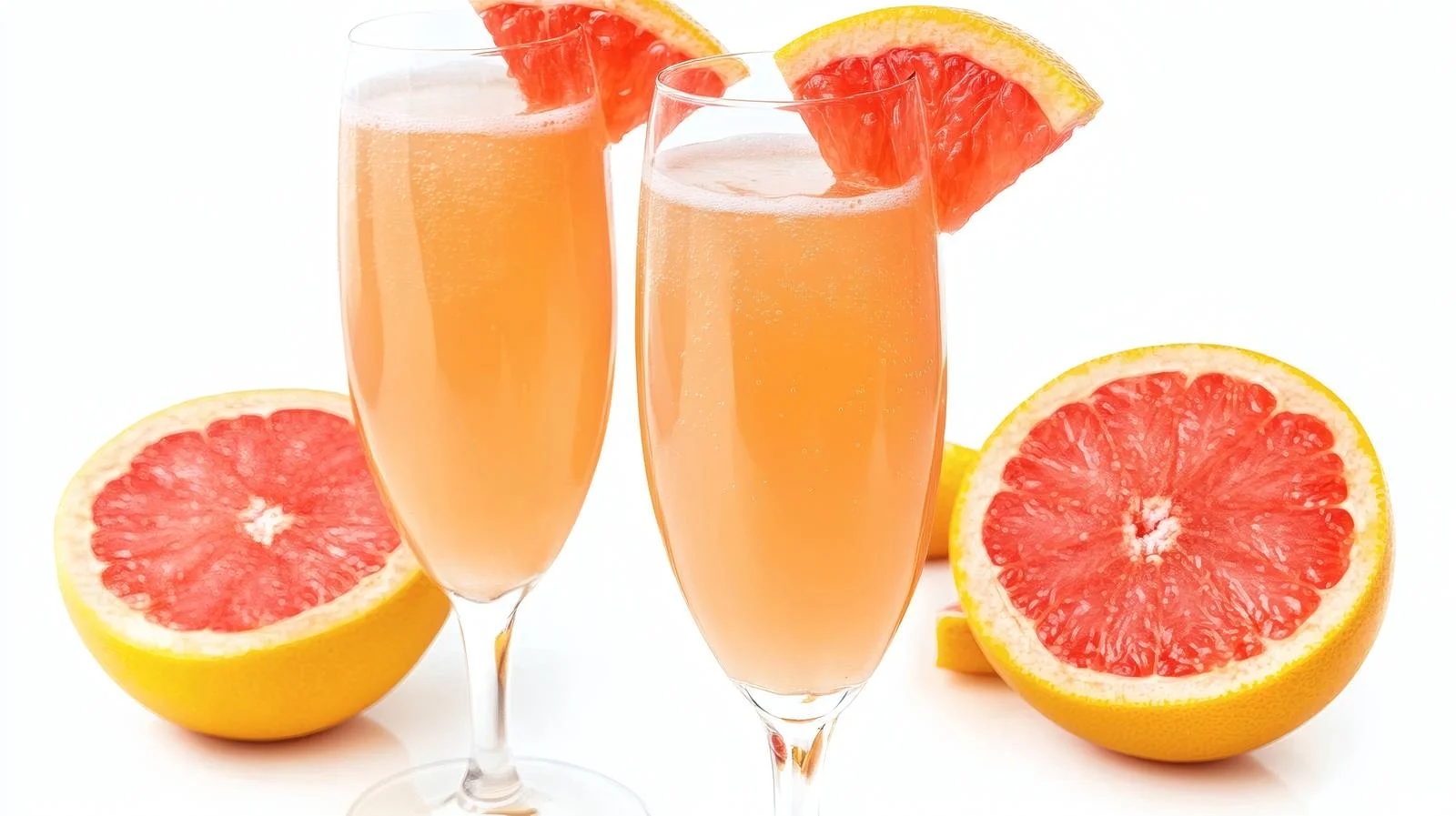 Refreshing Grapefruit Mimosa Cocktail on White — free download from Dotvec