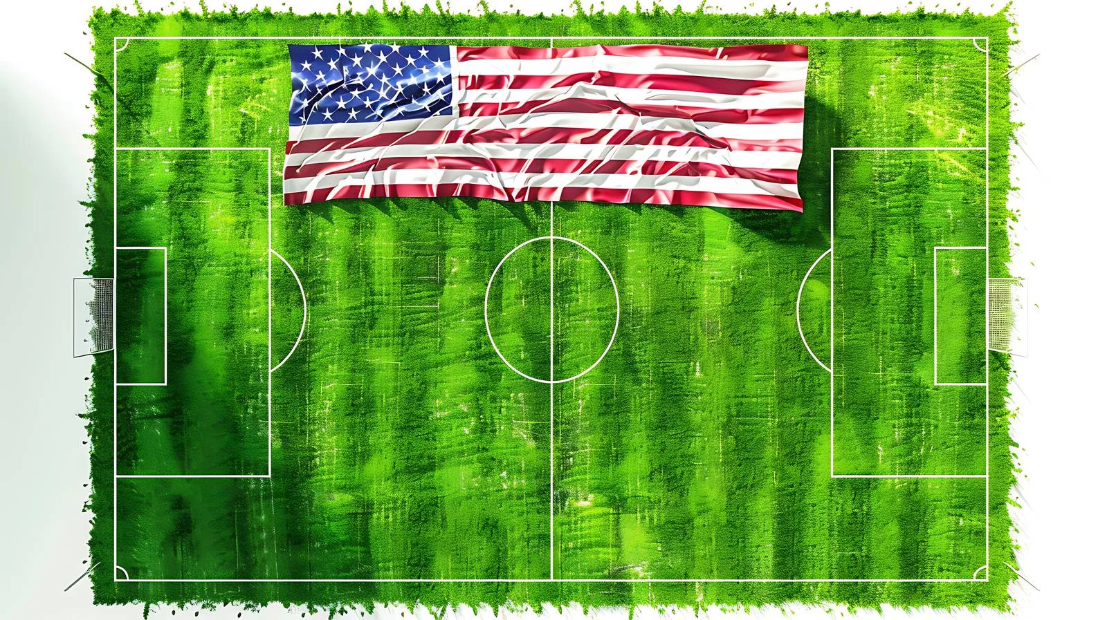Aerial View of American Flag on Sports Field — free download from Dotvec