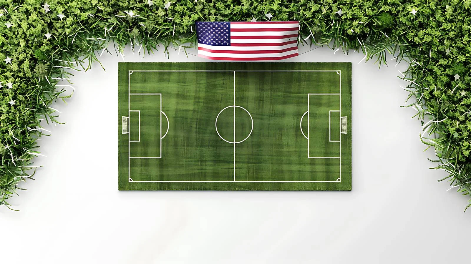Aerial View of American Flag on Sports Field — free download from Dotvec