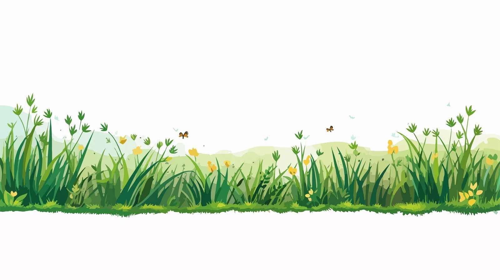 Green Lawn Border Vector Pattern — free download from Dotvec