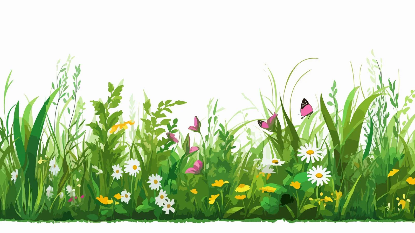 Spring Grassland Vector Pattern — free download from Dotvec