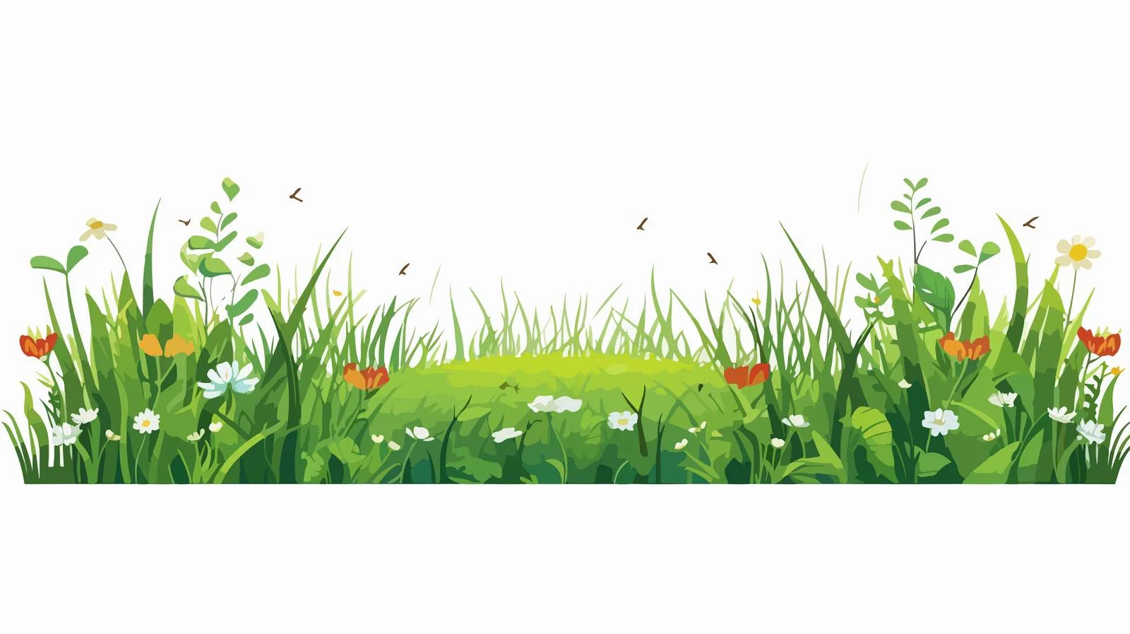 Spring Grassland Vector Pattern Border — free download from Dotvec