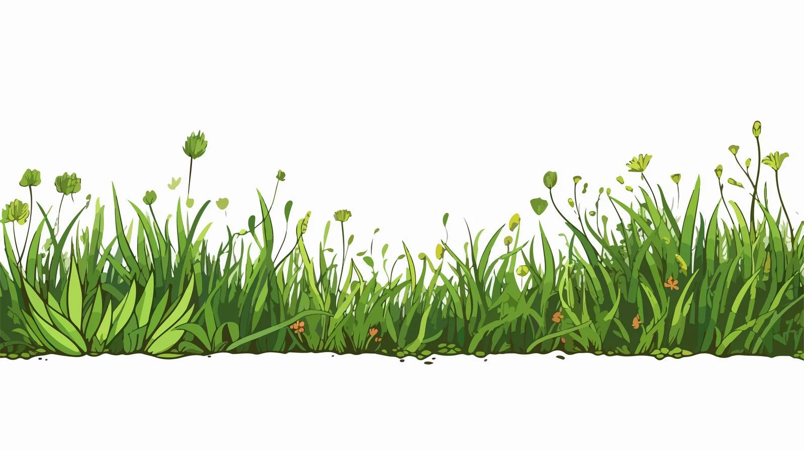 Green Lawn Border Vector Pattern — free download from Dotvec
