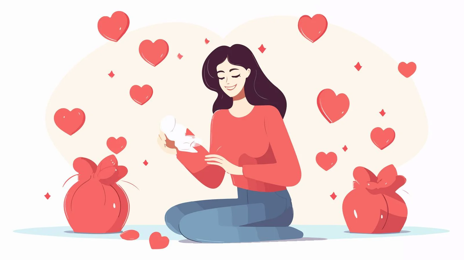 Thankful Woman Embracing Love and Appreciation — free download from Dotvec