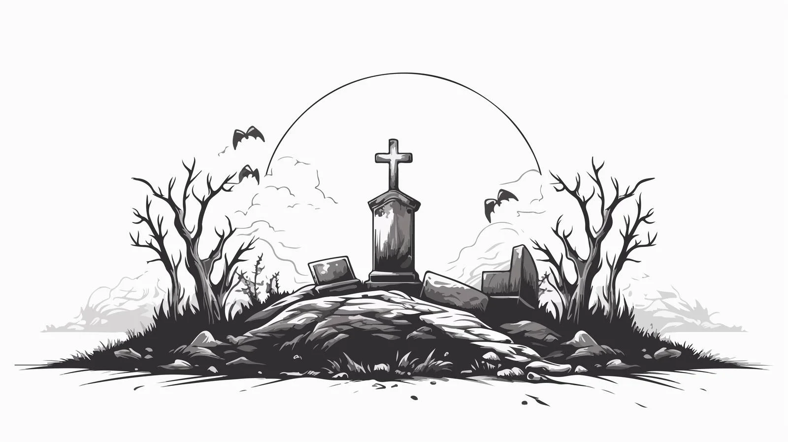 Vintage Grave Sketch Vector Illustration — free download from Dotvec