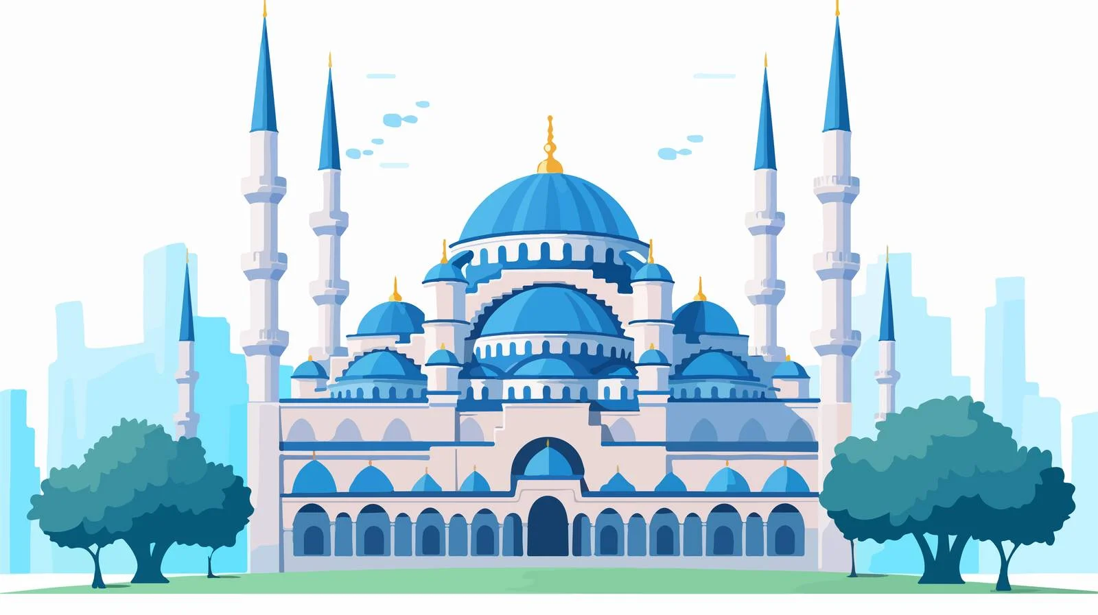 Blue Mosque for Muslim Prayer — free download from Dotvec