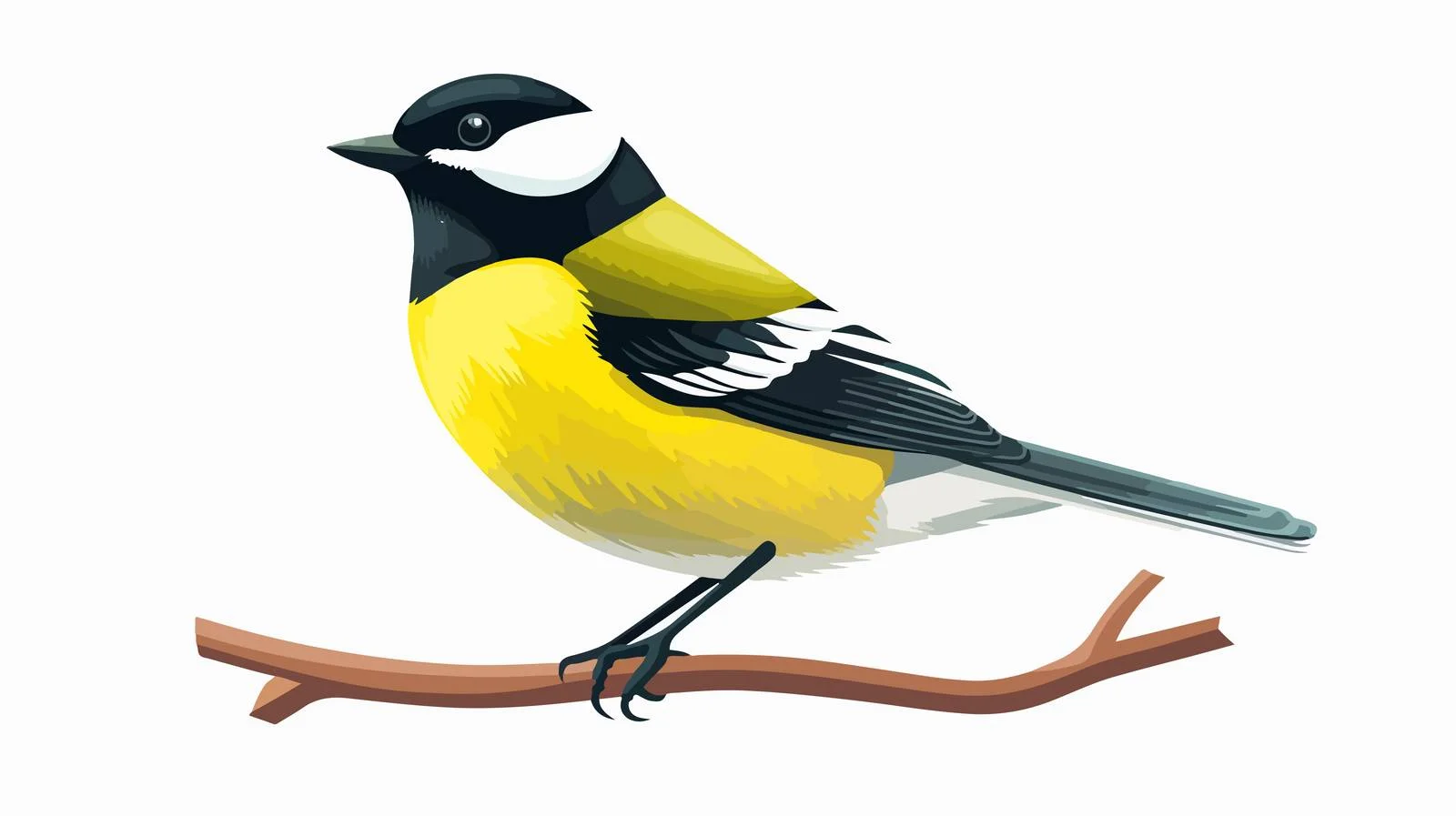 Charming Great Tit on White Background — free download from Dotvec