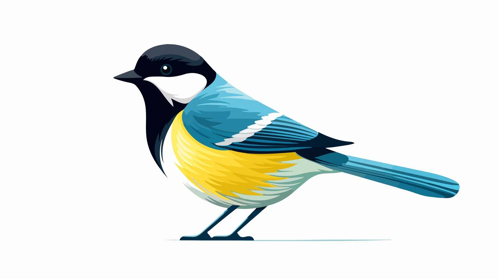 Adorable Great Tit on White Background — free download from Dotvec