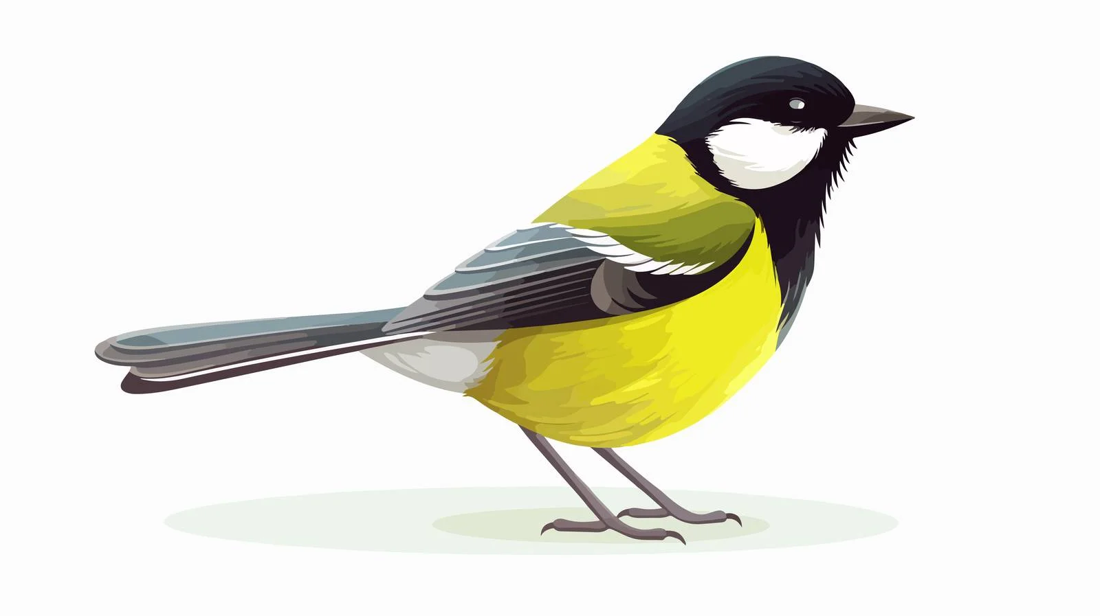Charming Great Tit on White Background — free download from Dotvec