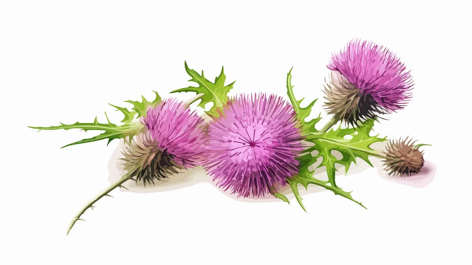 Botanical Greater Burdock White Flowers Isolated — free download from Dotvec