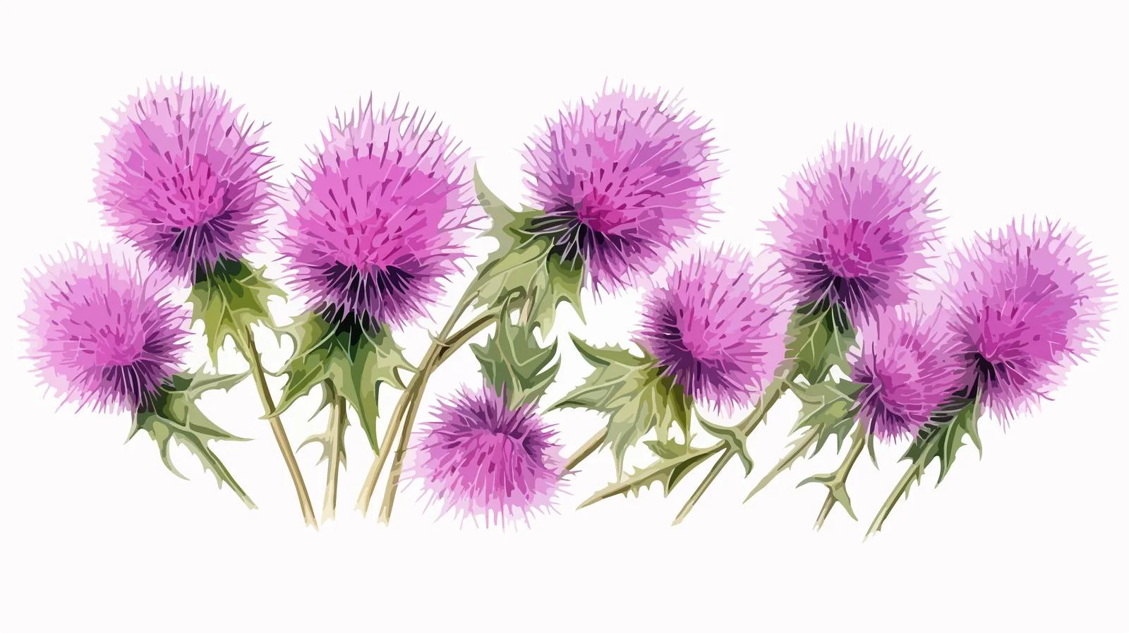 Bright Greater Burdock Flowers on White — free download from Dotvec