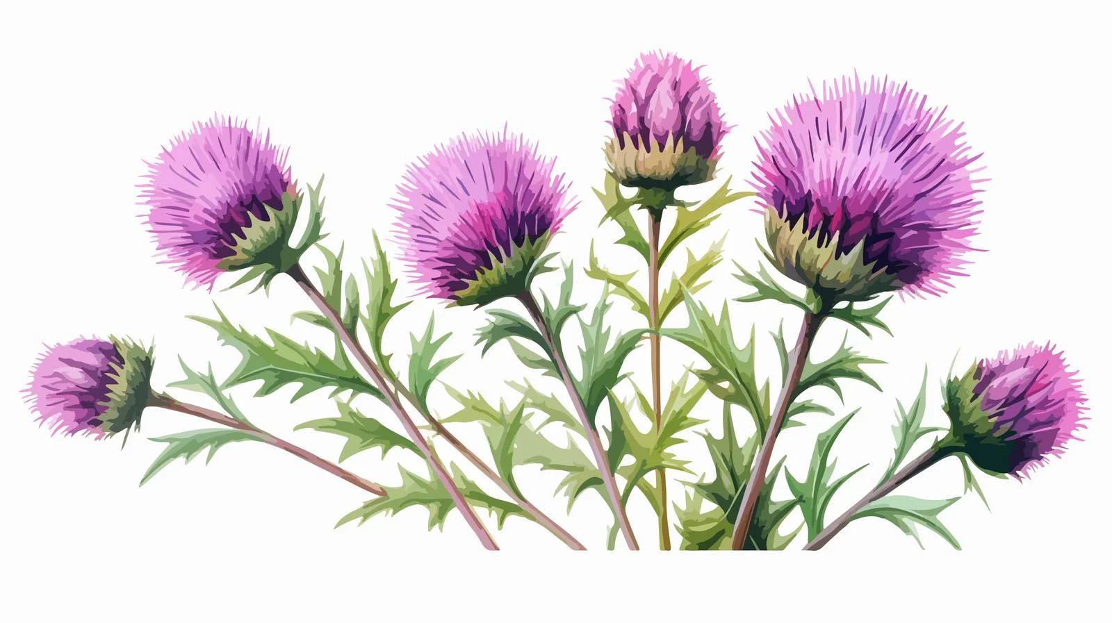 Bright Greater Burdock Flowers on White – free burdock image from Dotvec