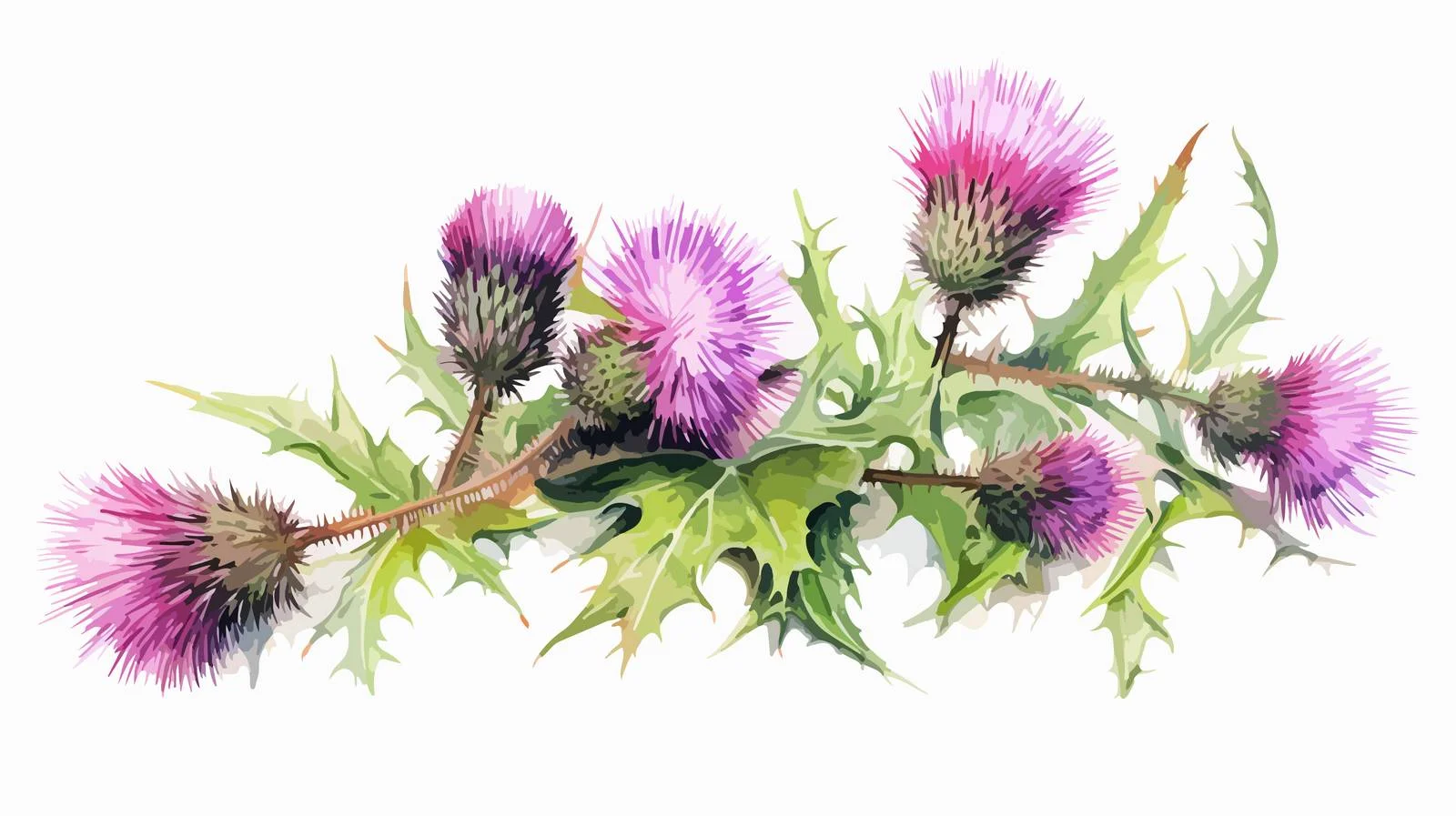 Blooming Greater Burdock Flowers on White — free download from Dotvec