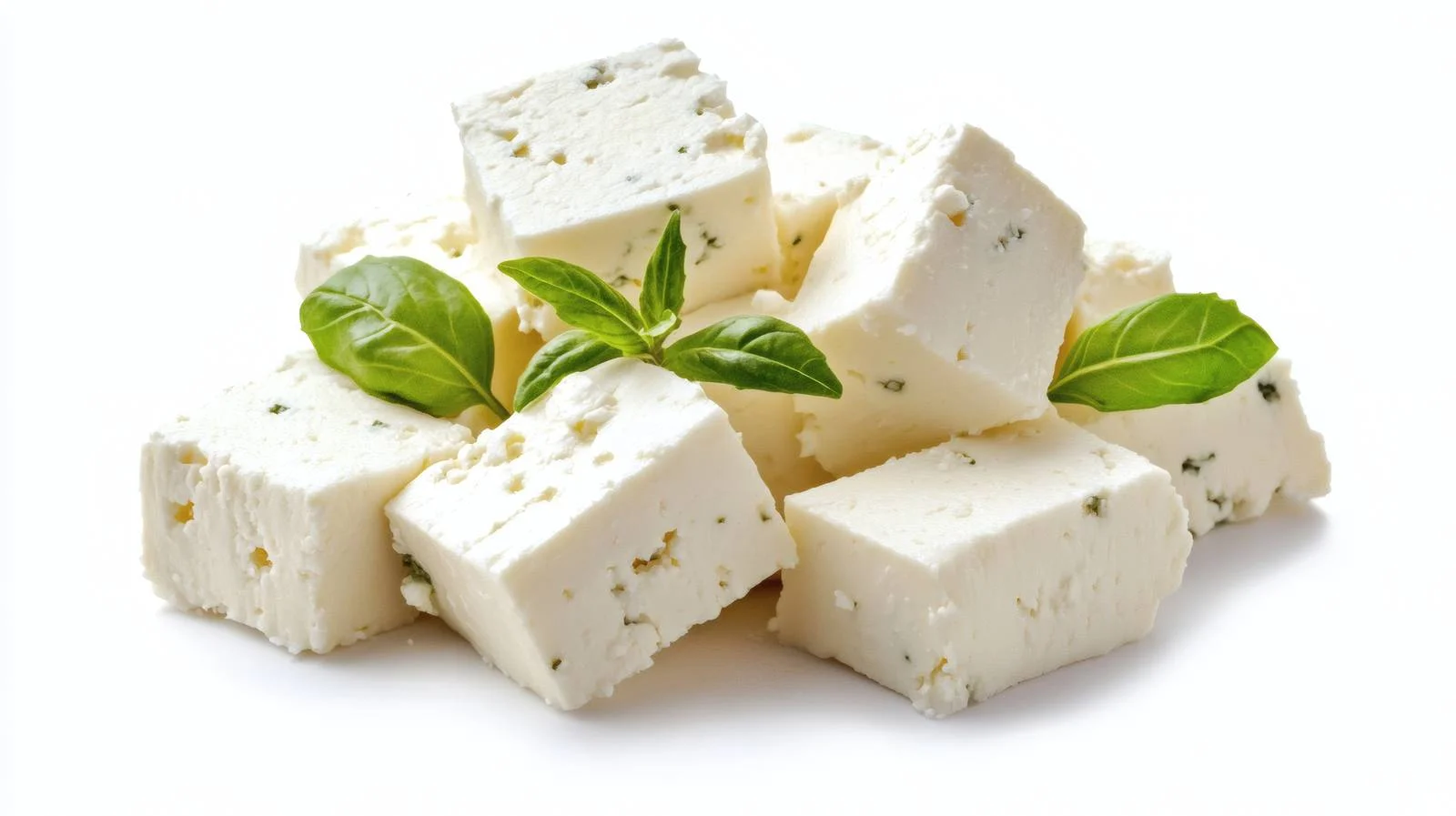 Traditional Greek Feta Cheese on White Background — free download from Dotvec