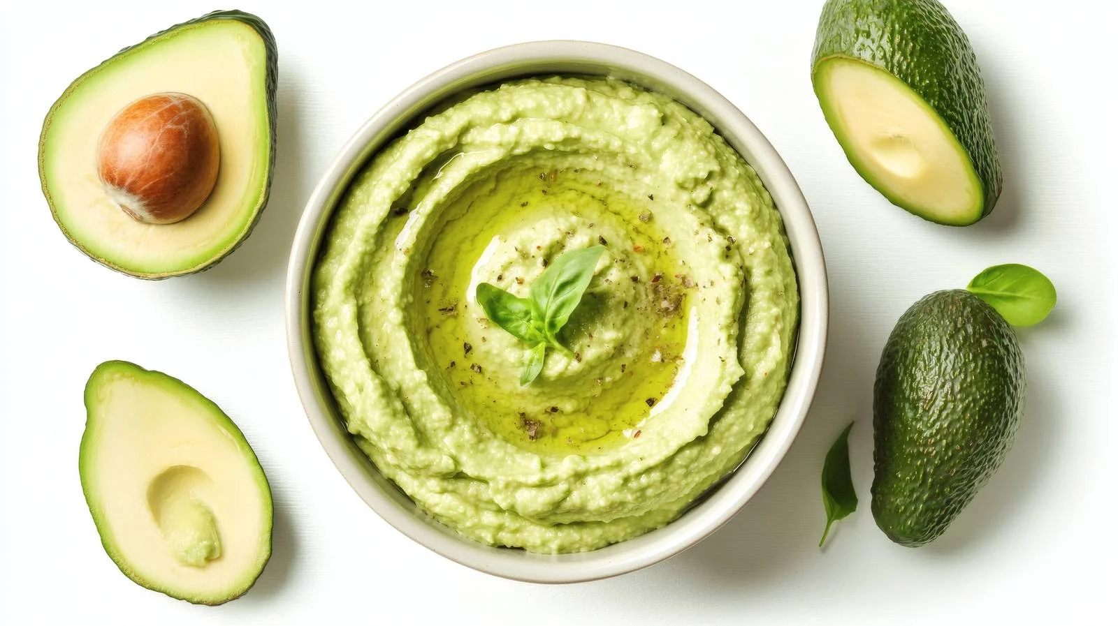 Fresh Avocado Hummus on White Background — free download from Dotvec