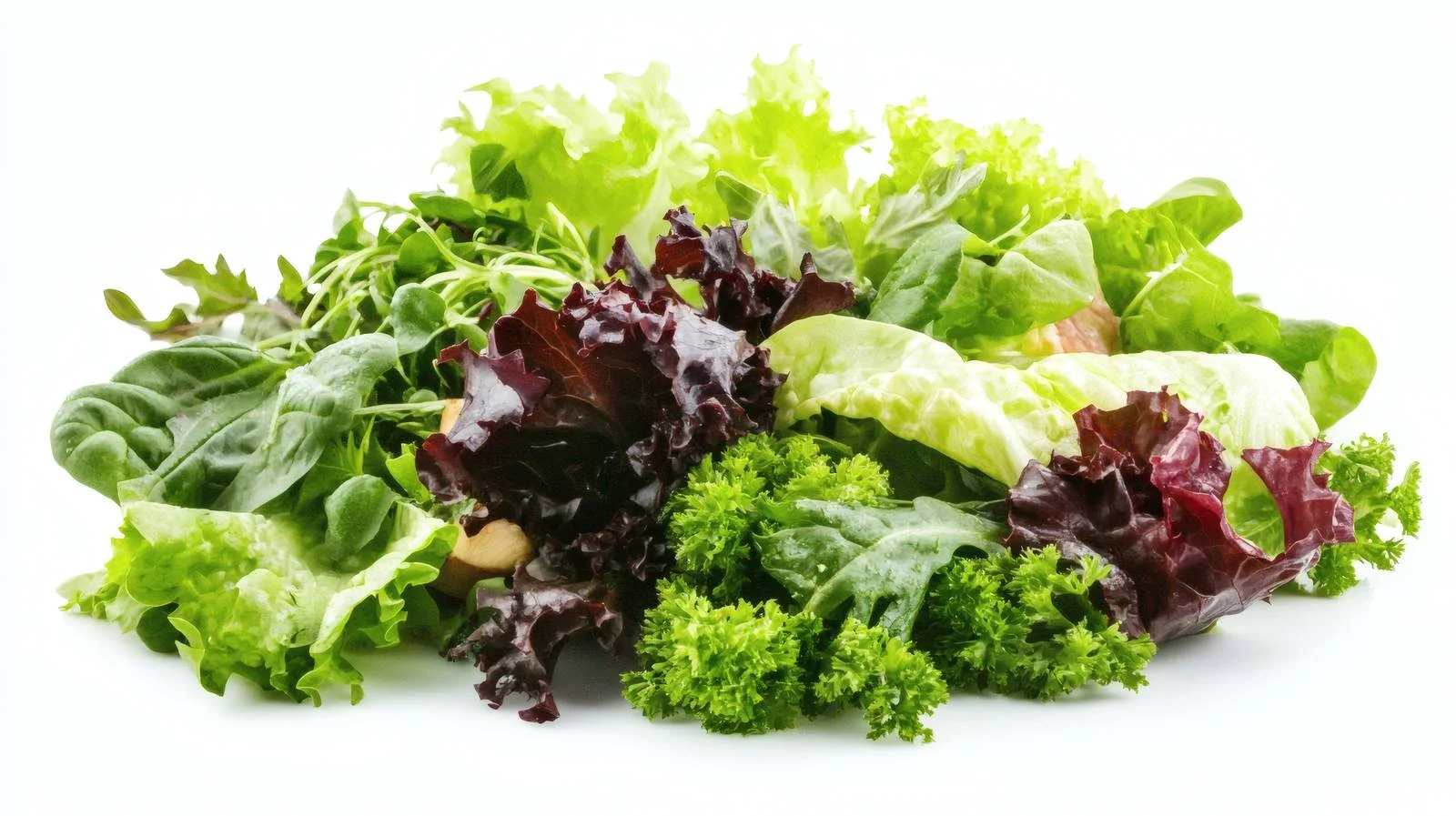 Fresh Green Salad Mix on White Background — free download from Dotvec