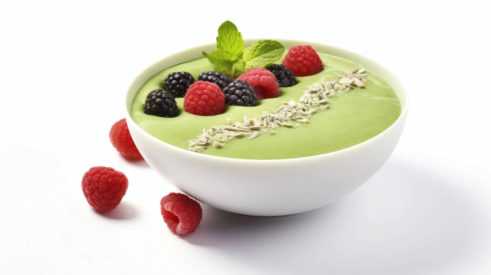 Fresh Green Smoothie Bowl on White Background — free download from Dotvec