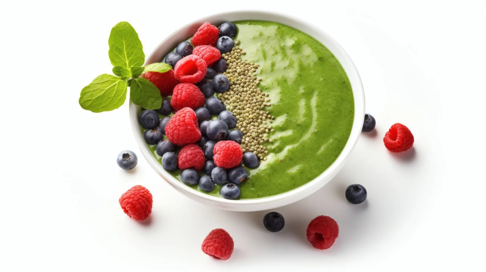 Fresh Green Smoothie Bowl on White Background — free download from Dotvec