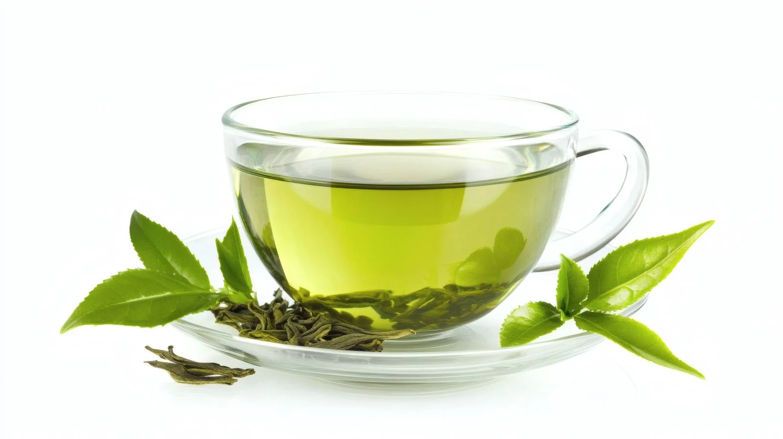 Premium Green Tea on White Background — free download from Dotvec